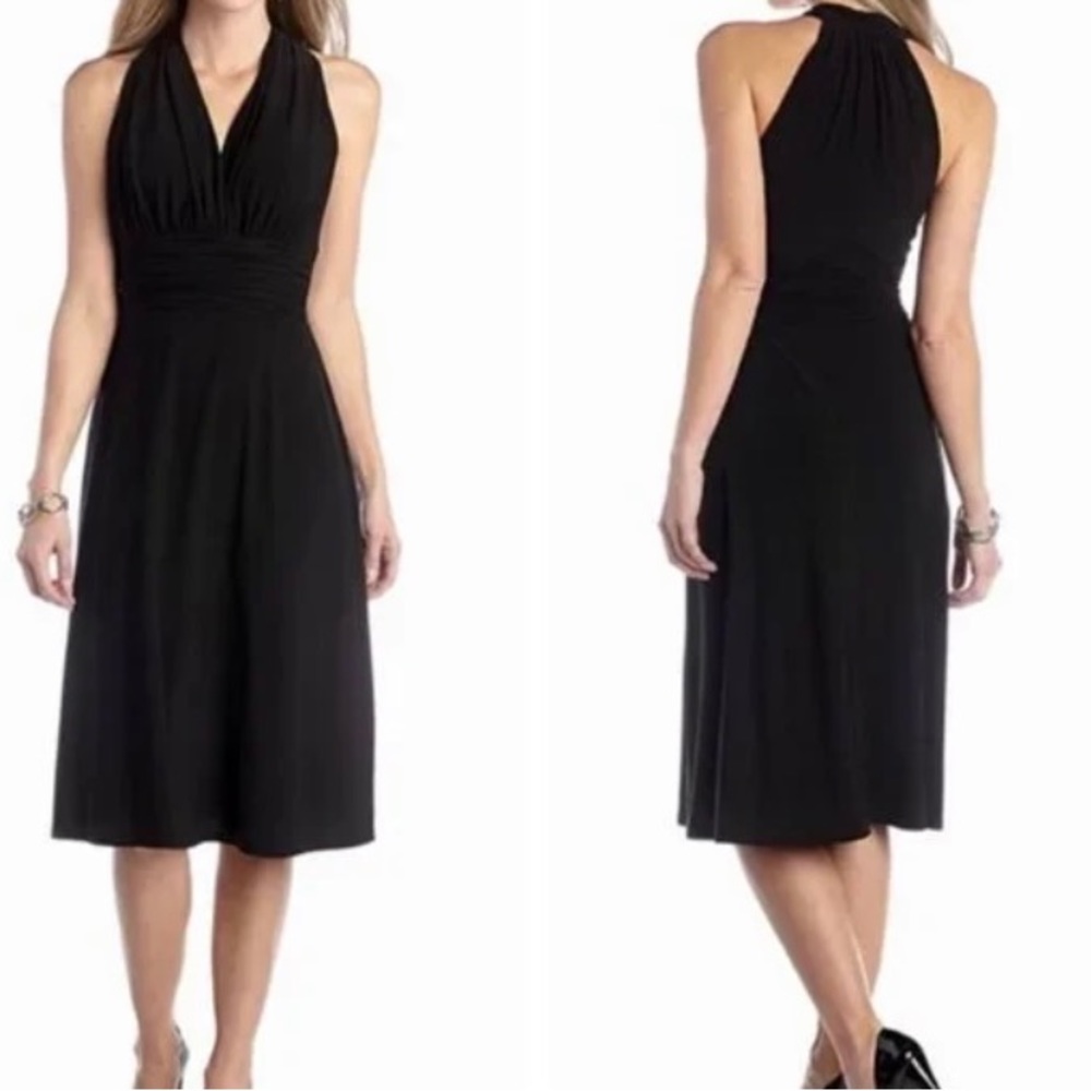 Evan Picone Black Marilyn Halter Dress Size 10